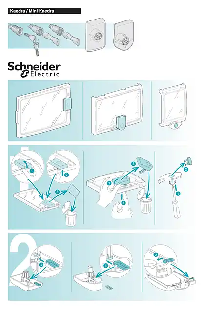 schneider施耐德Kaedra和Mini Kaedra机壳的钥匙锁和插件-说明表